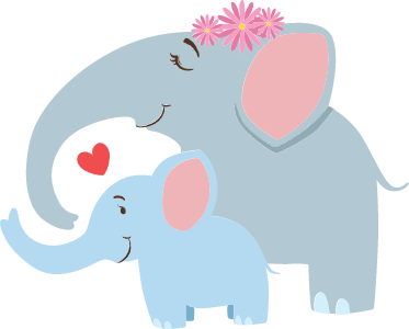 Elefánt anya és kicsinye