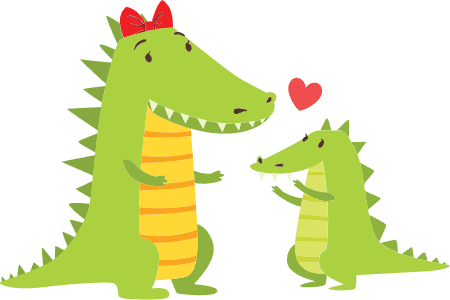 Krokodil anya és kicsinye