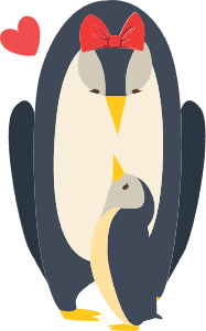 Pingvin anya és kicsinye