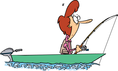 Horgászó nő