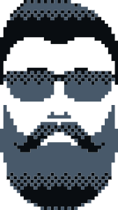 Pixeles férfi fej