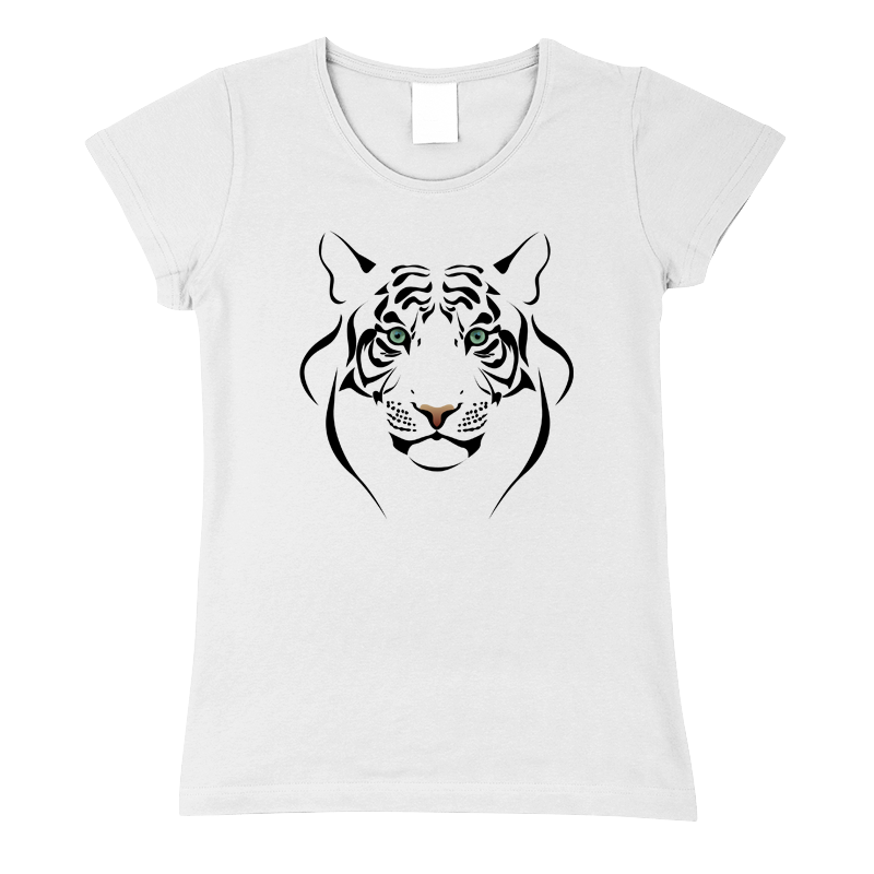 Tigris mintás női kerek nyakú póló (slim fit)